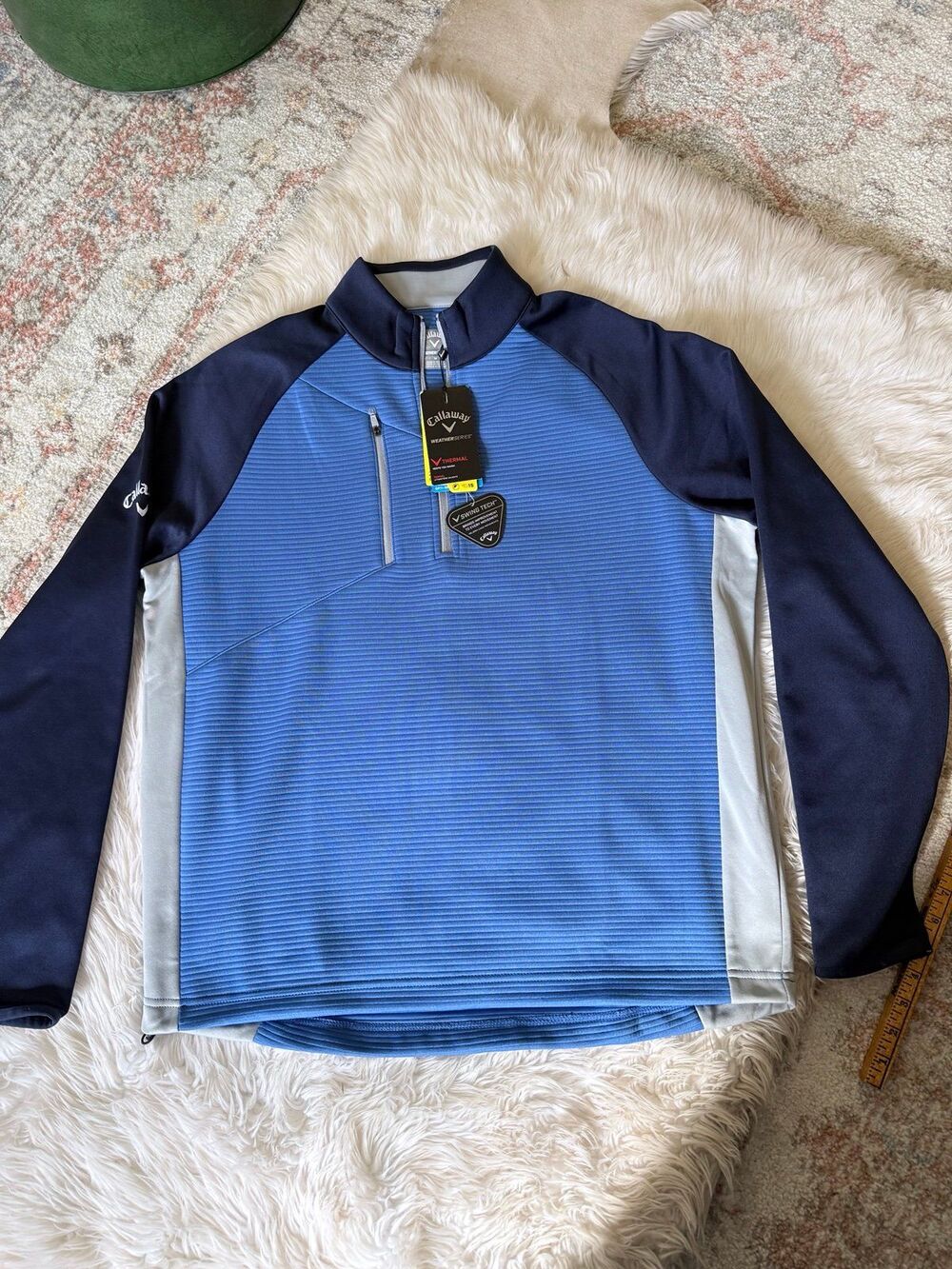 Callaway Men's Blue Golf 1/4 Zip Long Sleeve Athletic Pullover Shirt